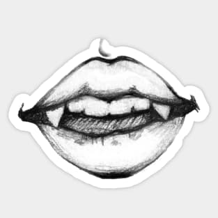 Vampire Teeth Halloween Sticker